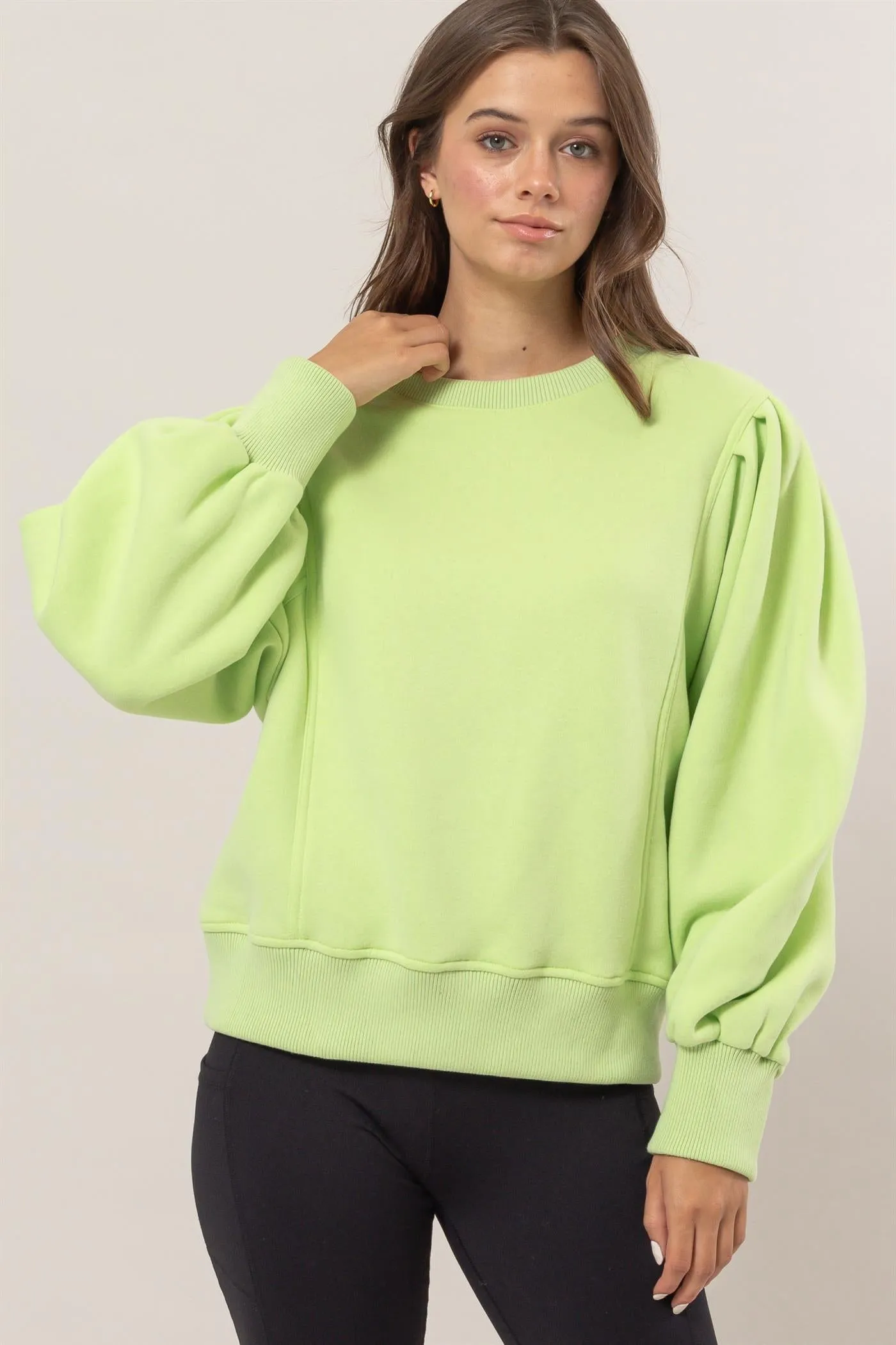 HF25A068-Crew Neck French Terry Pullover