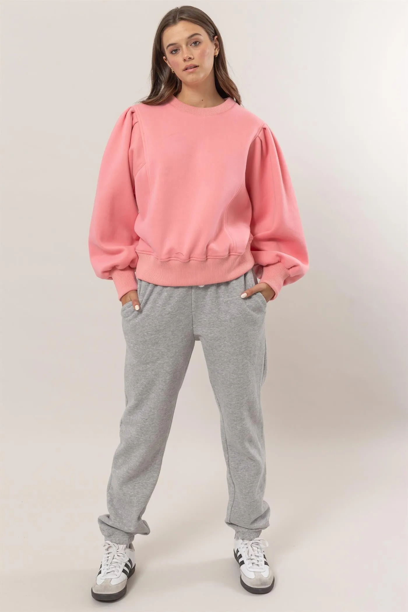 HF25A068-Crew Neck French Terry Pullover