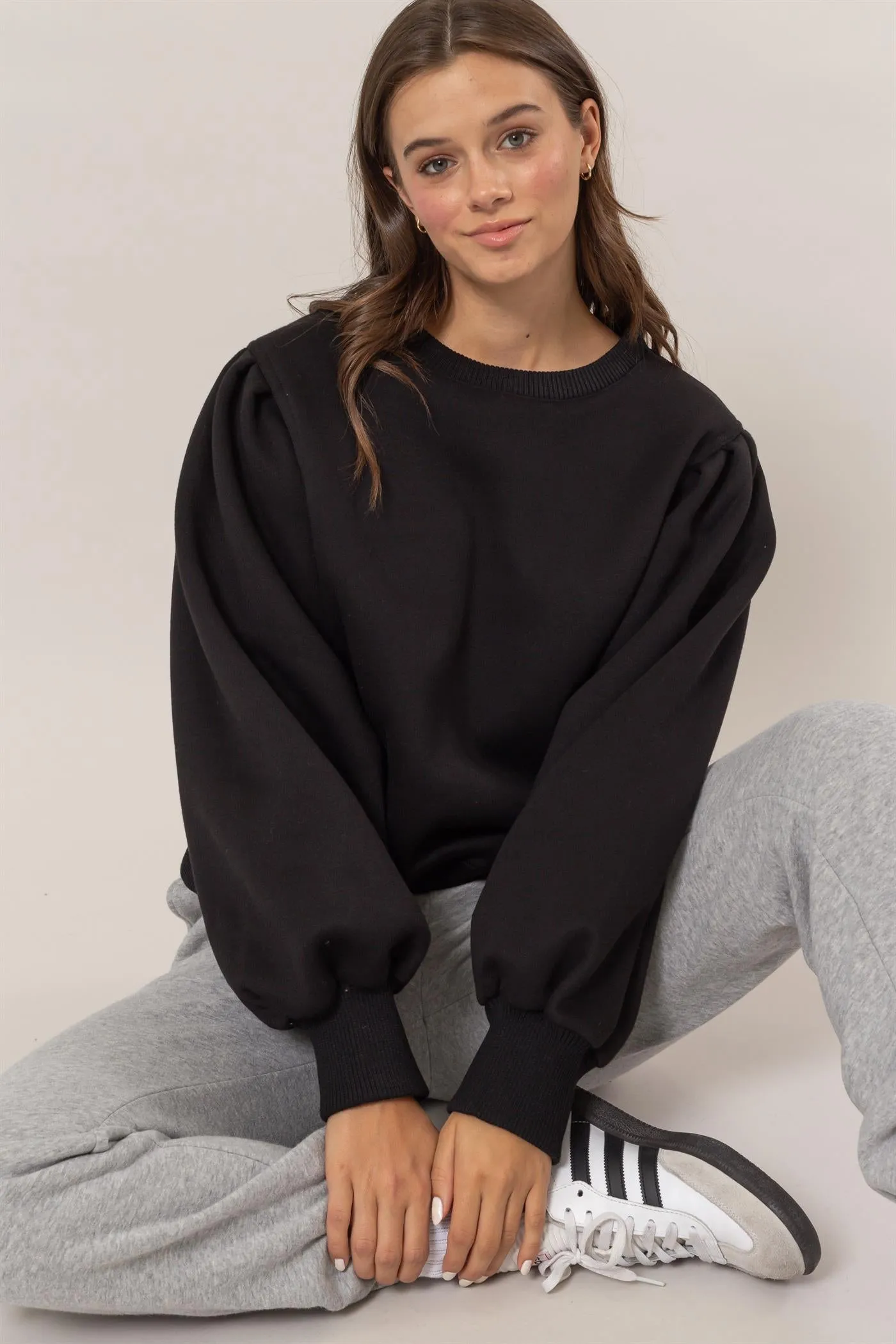 HF25A068-Crew Neck French Terry Pullover