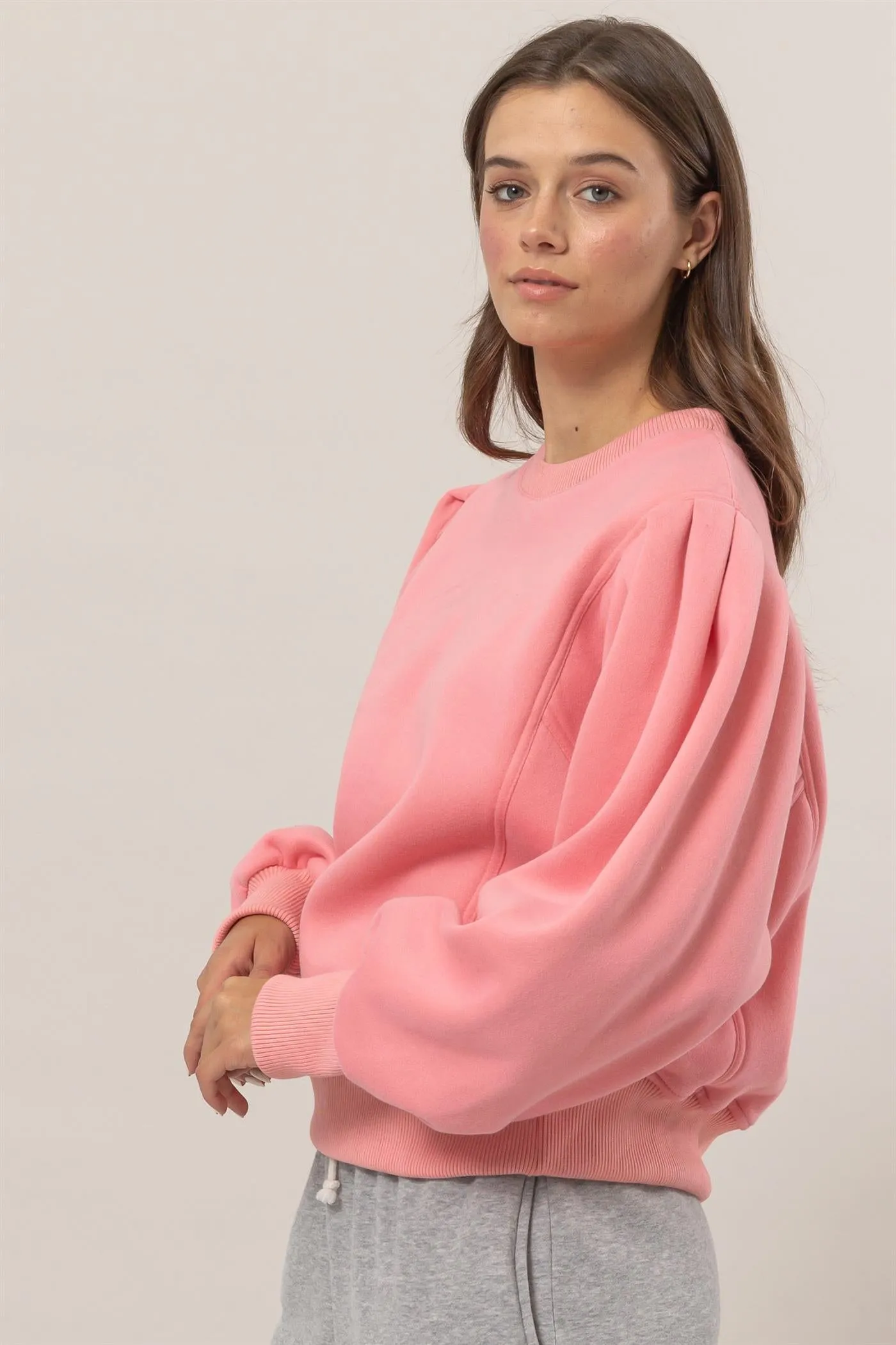 HF25A068-Crew Neck French Terry Pullover