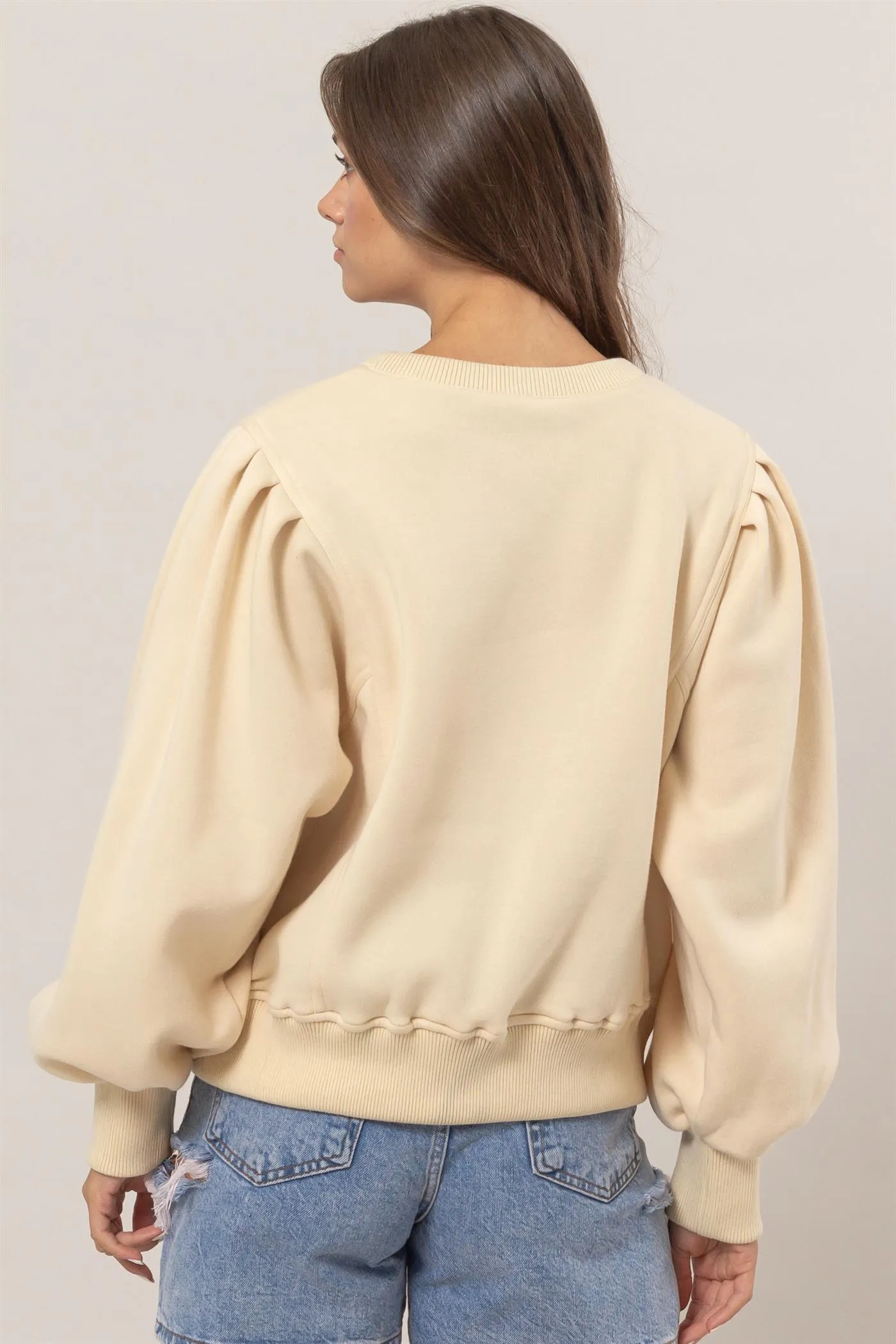 HF25A068-Crew Neck French Terry Pullover