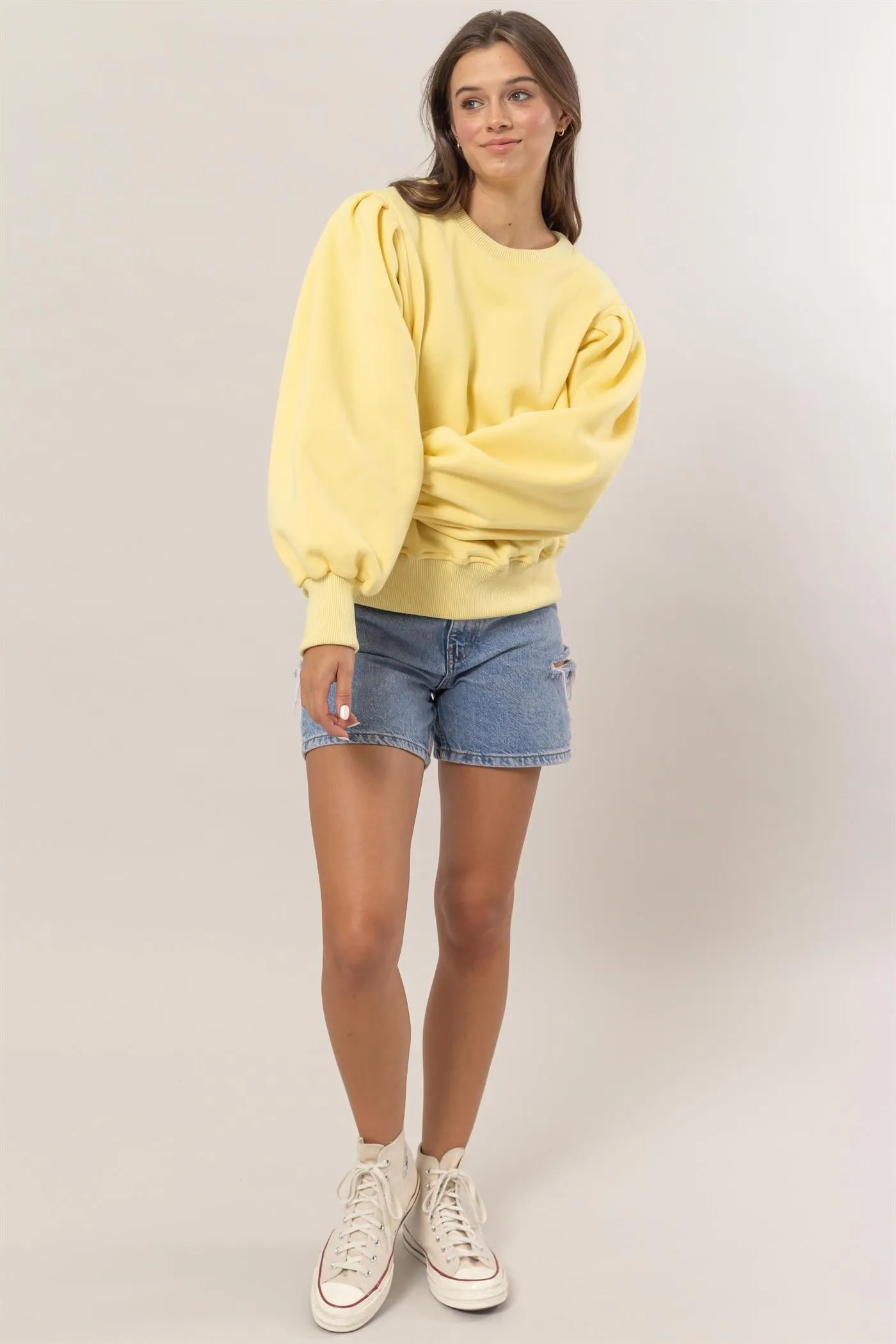 HF25A068-Crew Neck French Terry Pullover