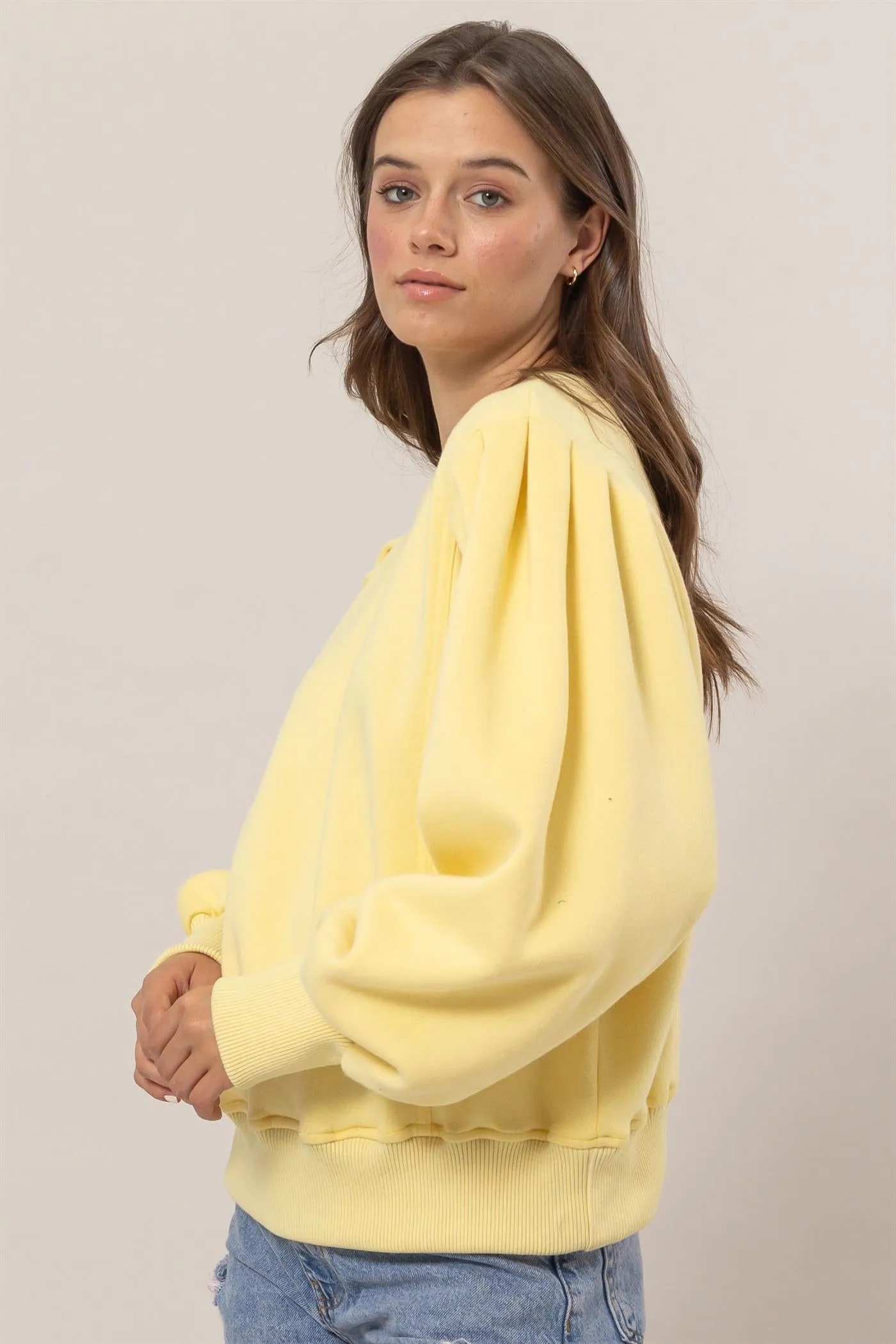 HF25A068-Crew Neck French Terry Pullover