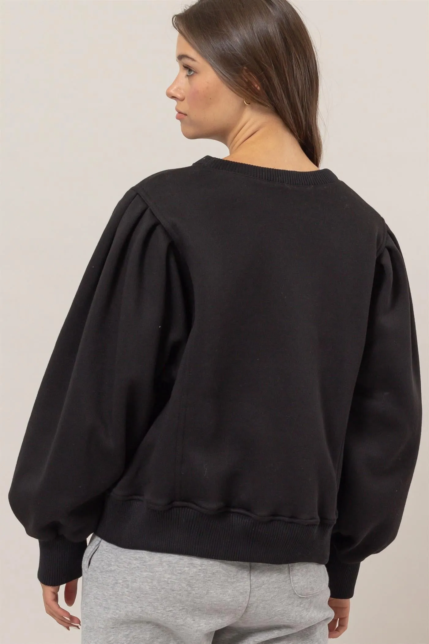 HF25A068-Crew Neck French Terry Pullover