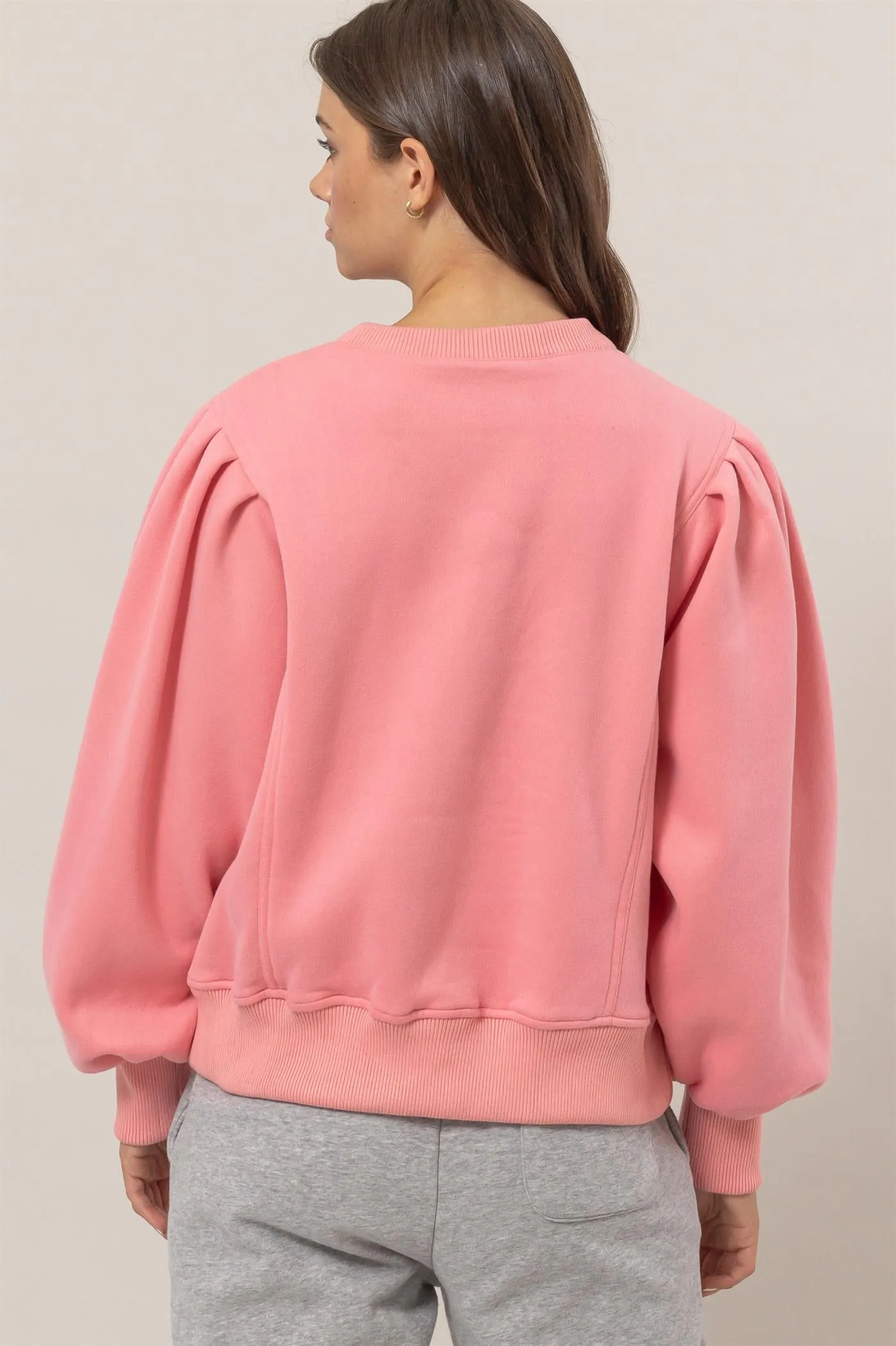 HF25A068-Crew Neck French Terry Pullover