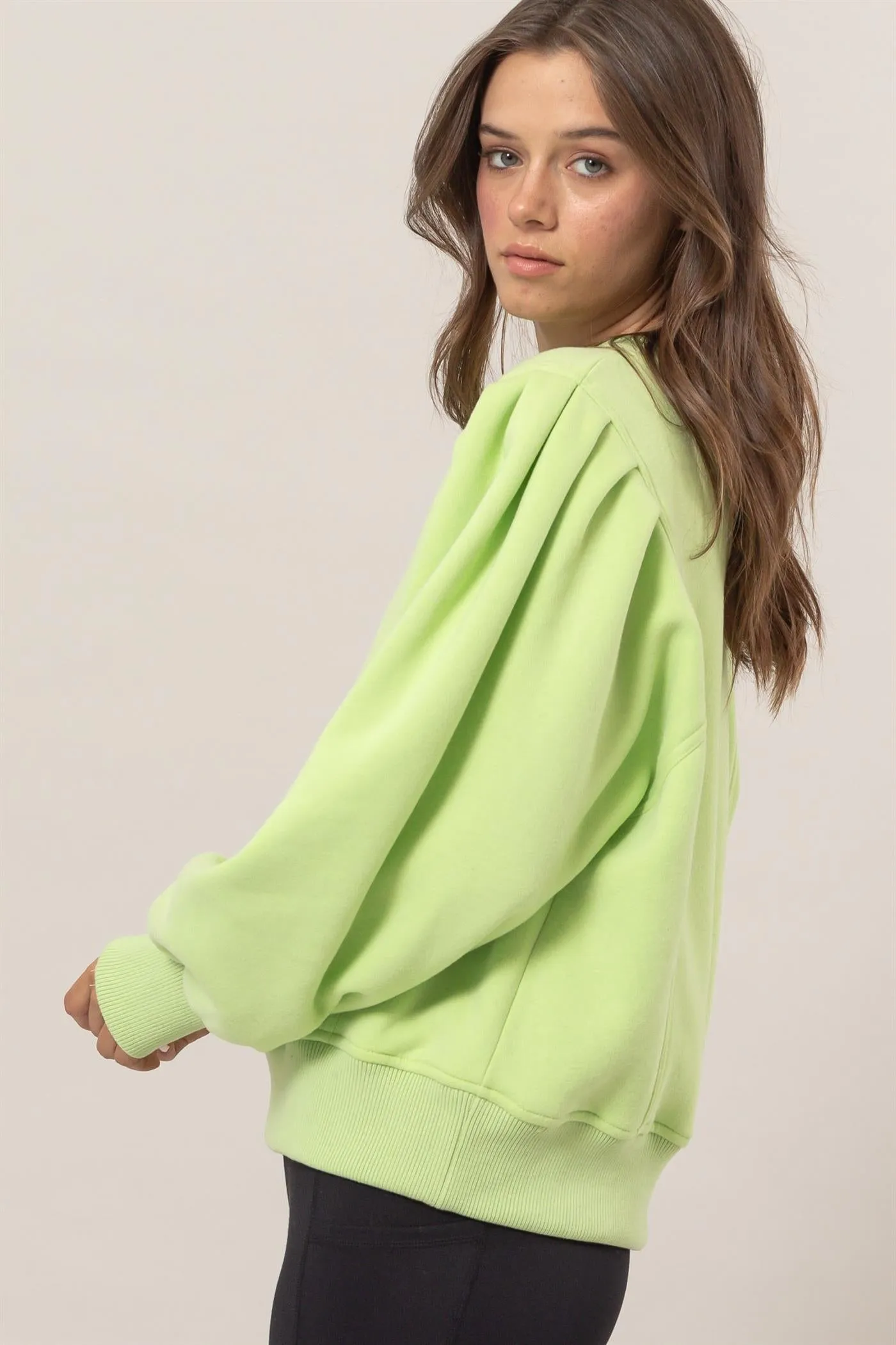 HF25A068-Crew Neck French Terry Pullover