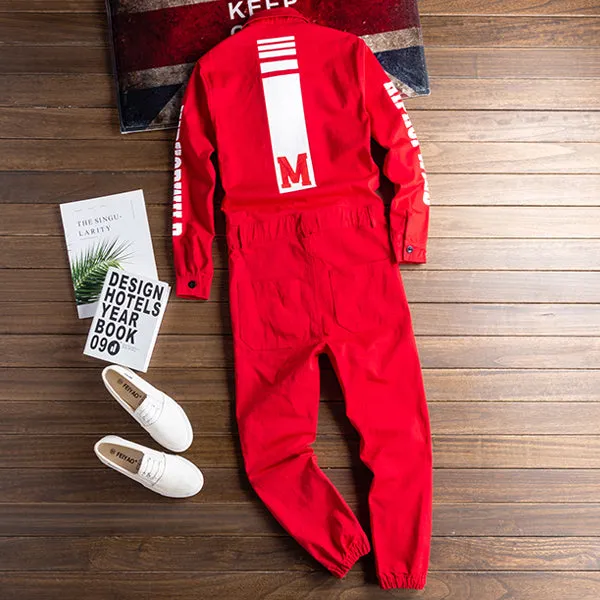 Hip Hop Multi Pocket Workwear Loose Coverall Beam Feet Jogging Cargo Pants Streetwear Overalls Playsuit
