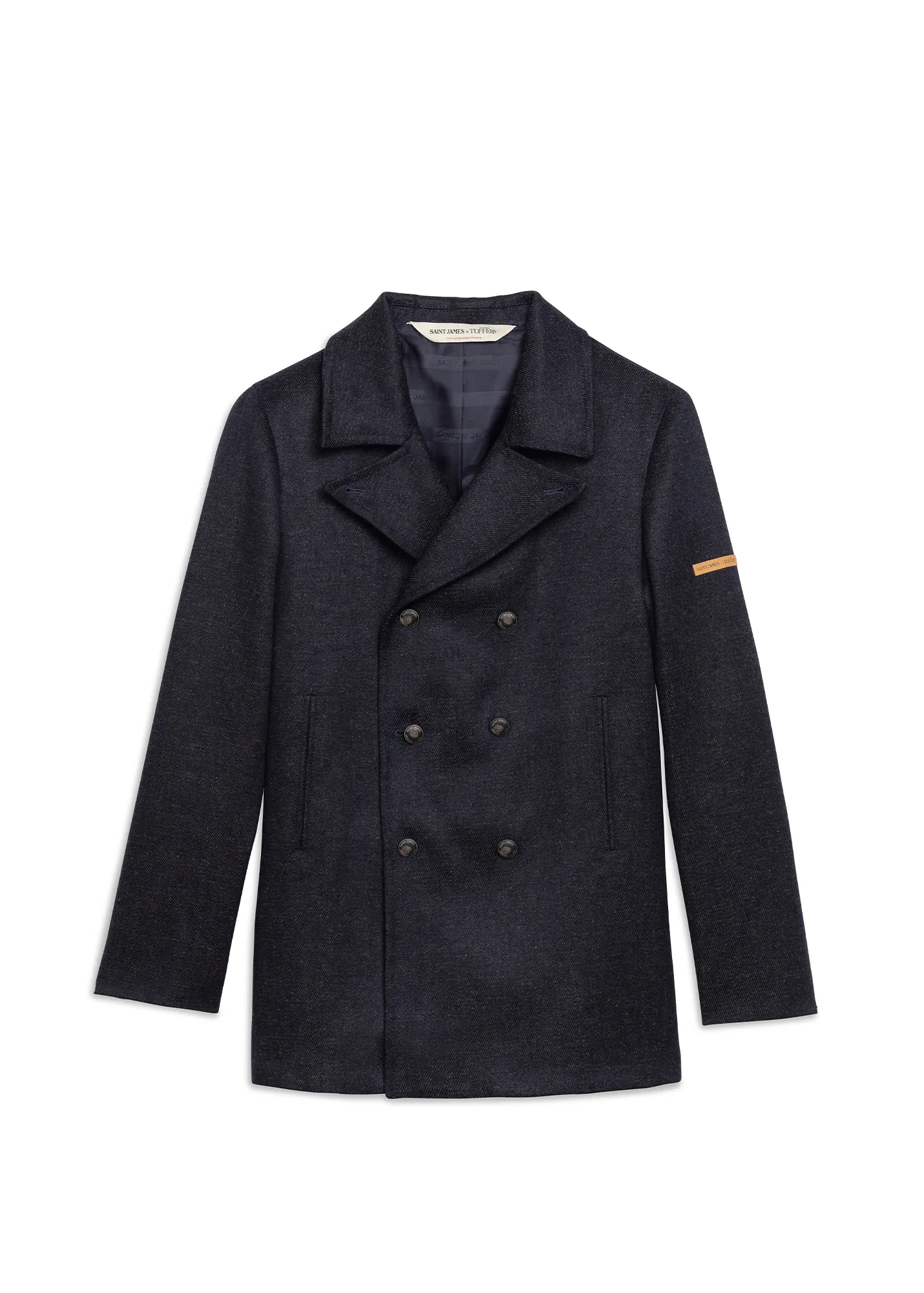 Hritage peacoat for men in Merino wool - SAINT JAMES x Atelier Tuffery (INDIGO/CHANVRE)