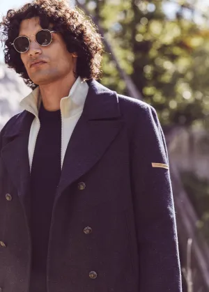 Hritage peacoat for men in Merino wool - SAINT JAMES x Atelier Tuffery (INDIGO/CHANVRE)