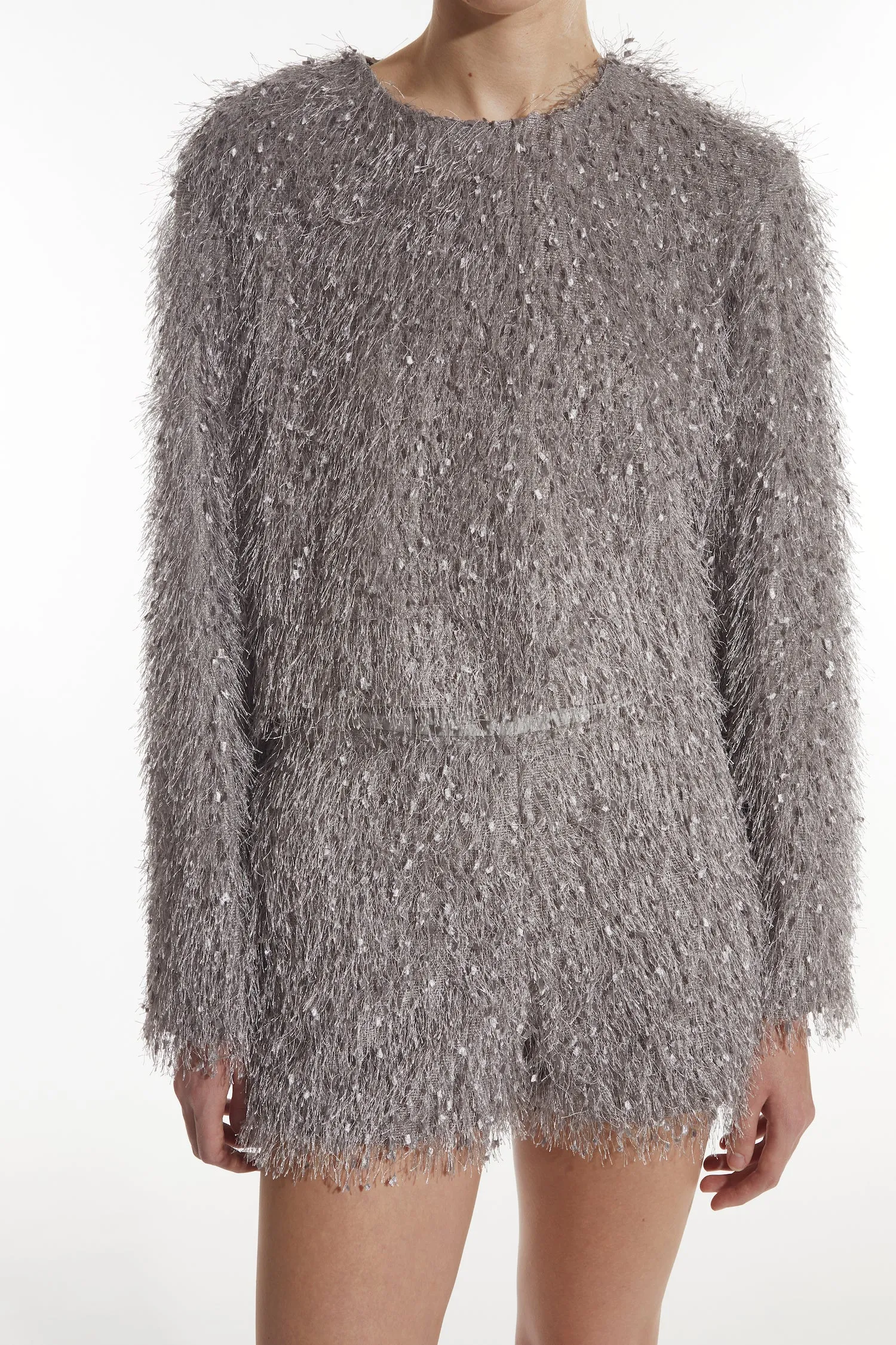 Julia Feather Shorts, Silver