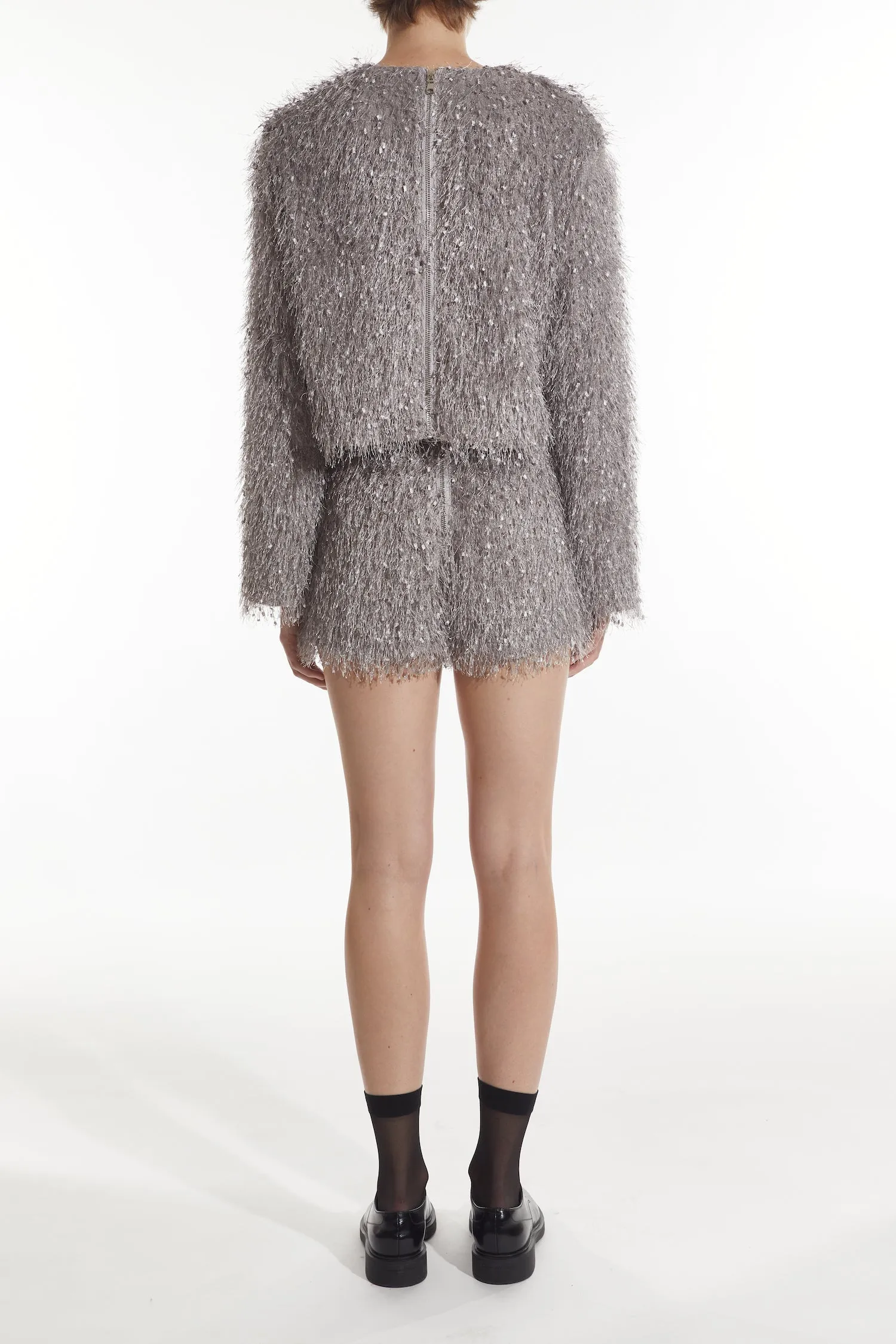 Julia Feather Shorts, Silver