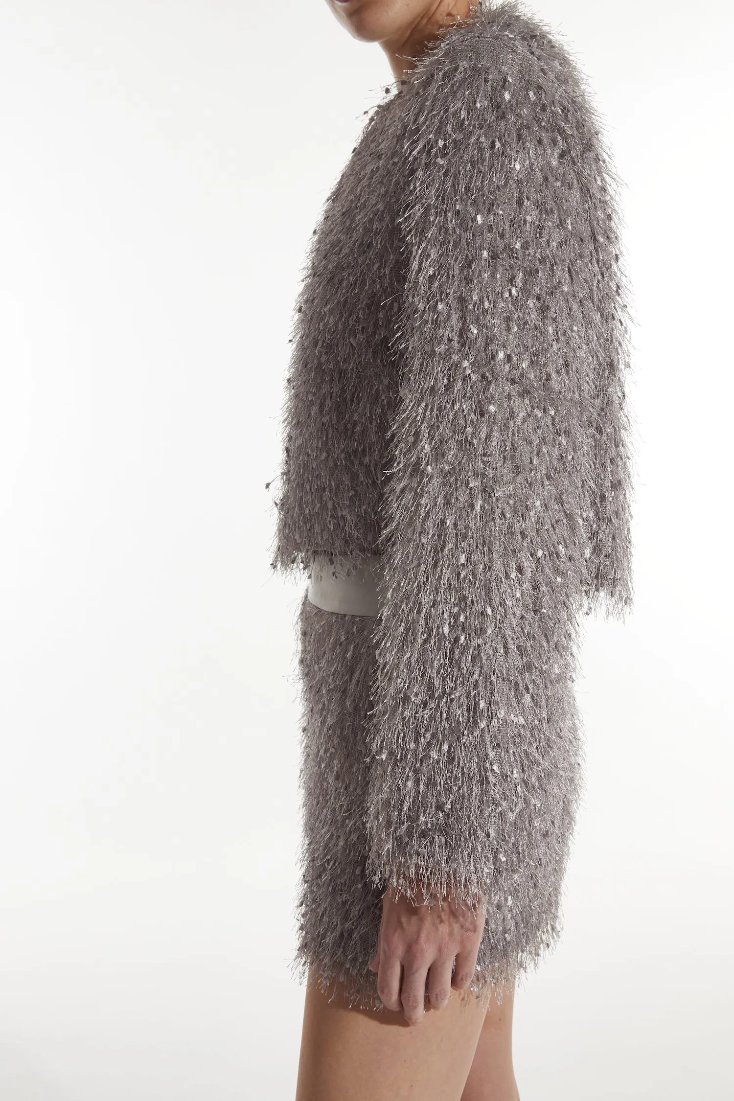 Julia Feather Shorts, Silver