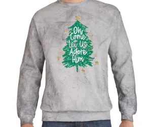 Let us adore Him Christmas Comfort Colors Smoke Dyed Top