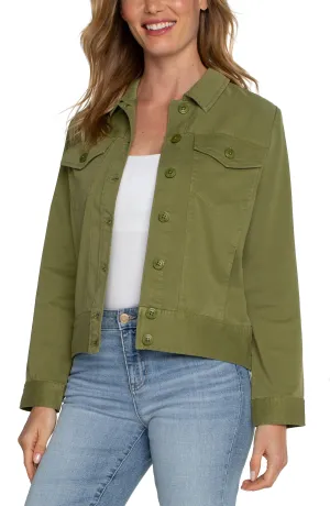 Liverpool Trucker Jacket w/ Elastic Back Waist (eucalyptus)