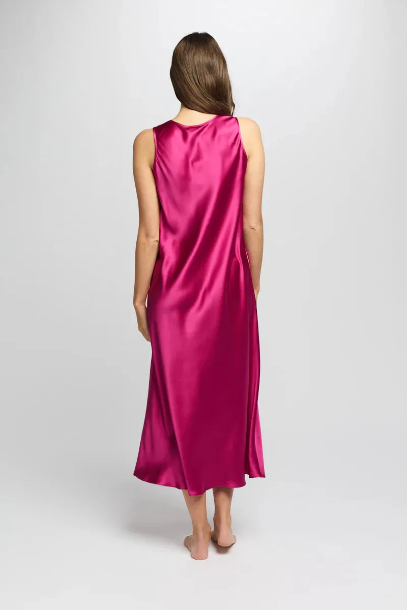 Love & Lustre - Mono Silk Long Nightie | Navy