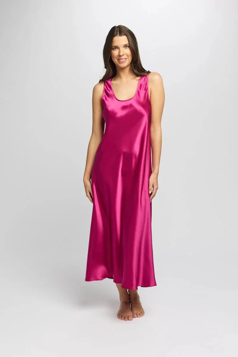 Love & Lustre - Mono Silk Long Nightie | Navy
