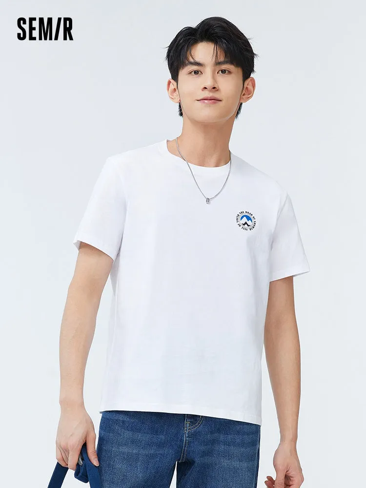 Men's 100% Cotton Jersey Round Neck Short Sleeves T-Shirt