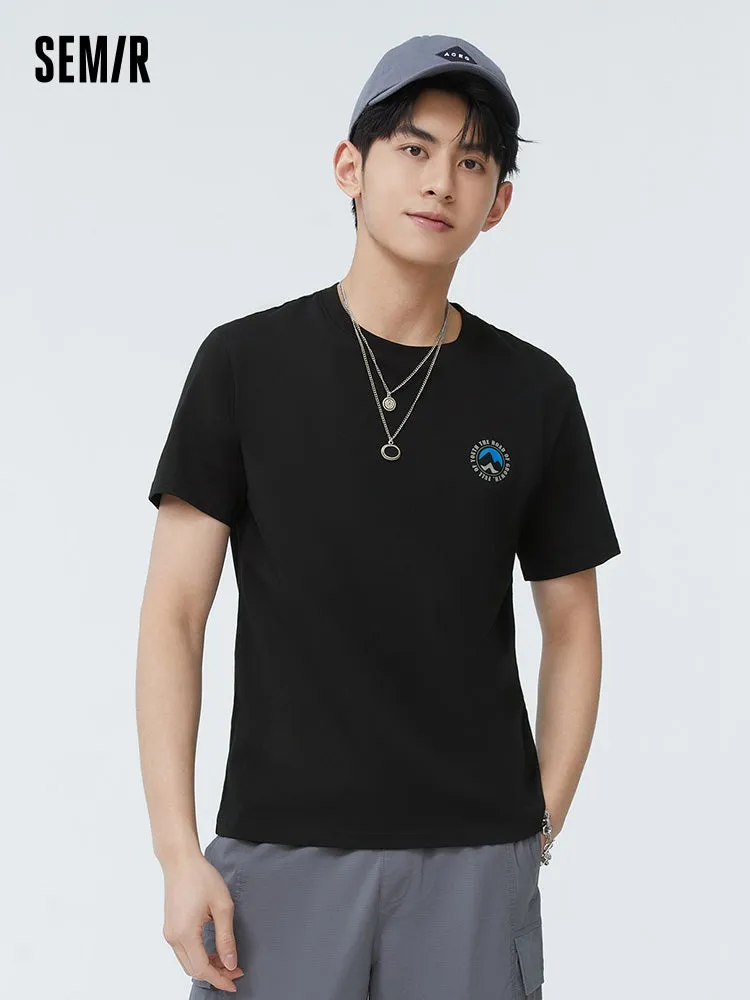 Men's 100% Cotton Jersey Round Neck Short Sleeves T-Shirt