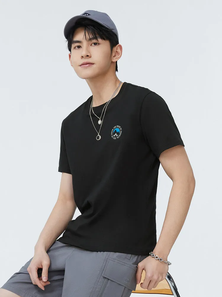 Men's 100% Cotton Jersey Round Neck Short Sleeves T-Shirt