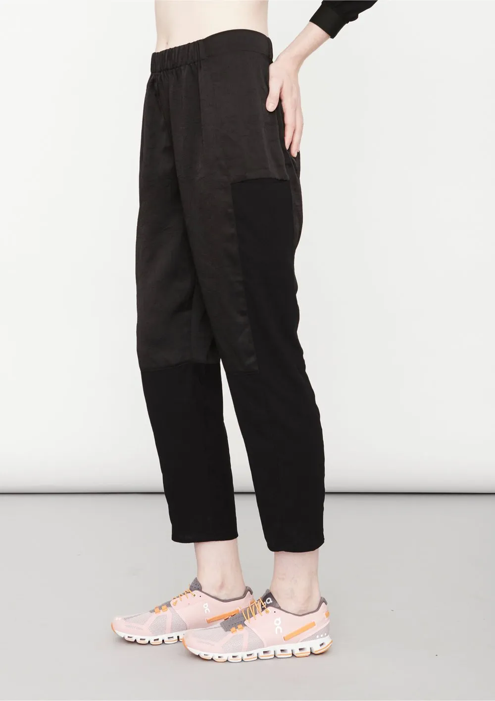 PANTS LOOSE ELASTIC - BLACK shiny by BERENIK