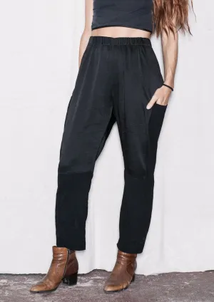 PANTS LOOSE ELASTIC - BLACK shiny by BERENIK