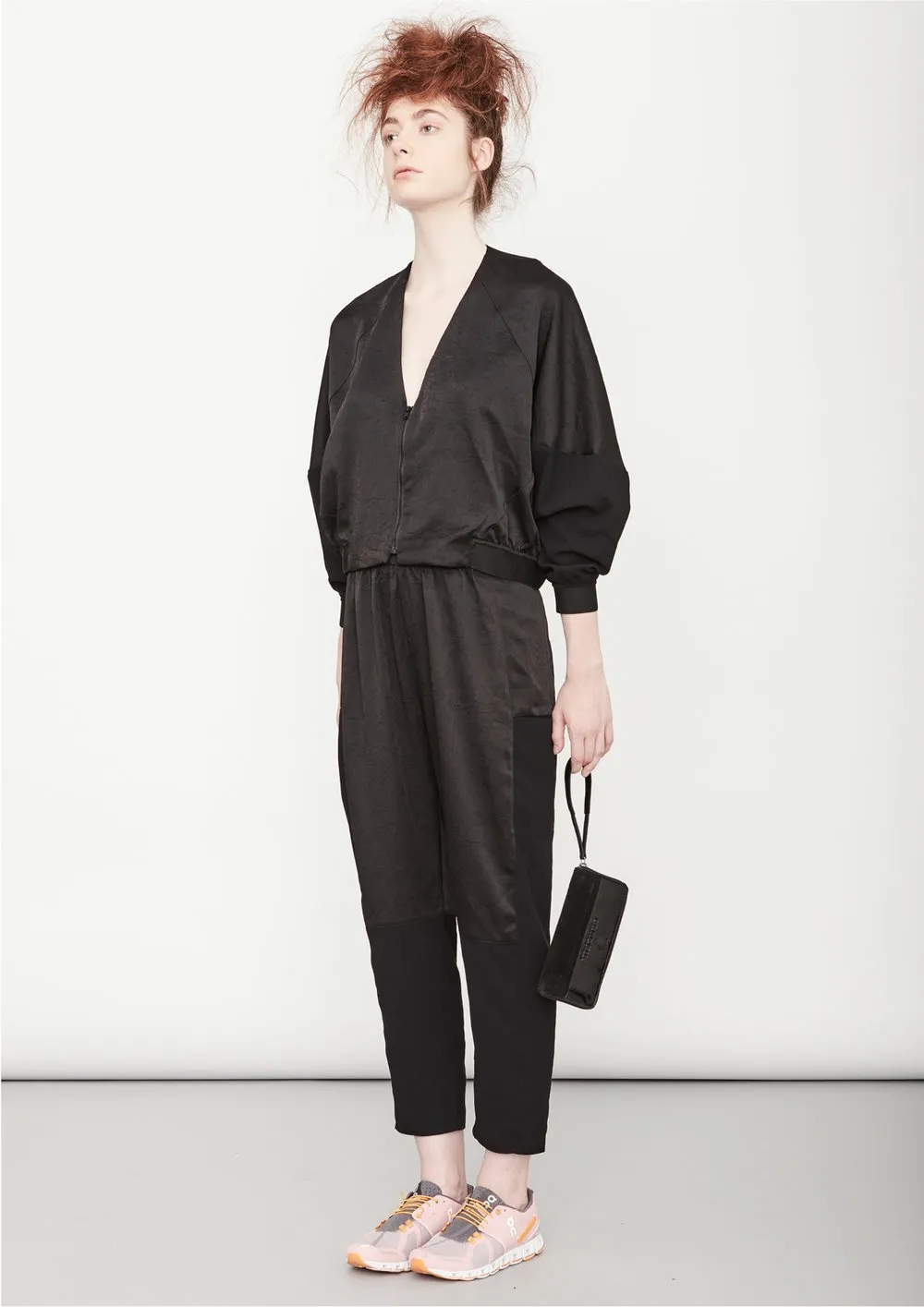 PANTS LOOSE ELASTIC - BLACK shiny by BERENIK