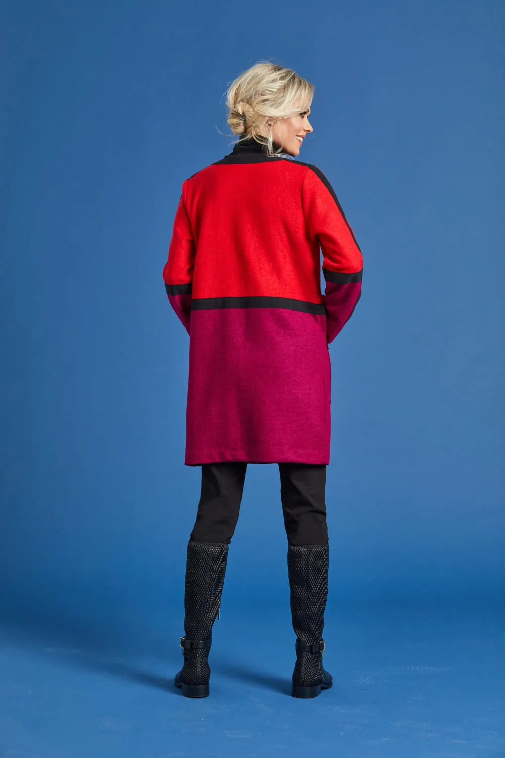 Paula Ryan Colour Block Coat -Merino