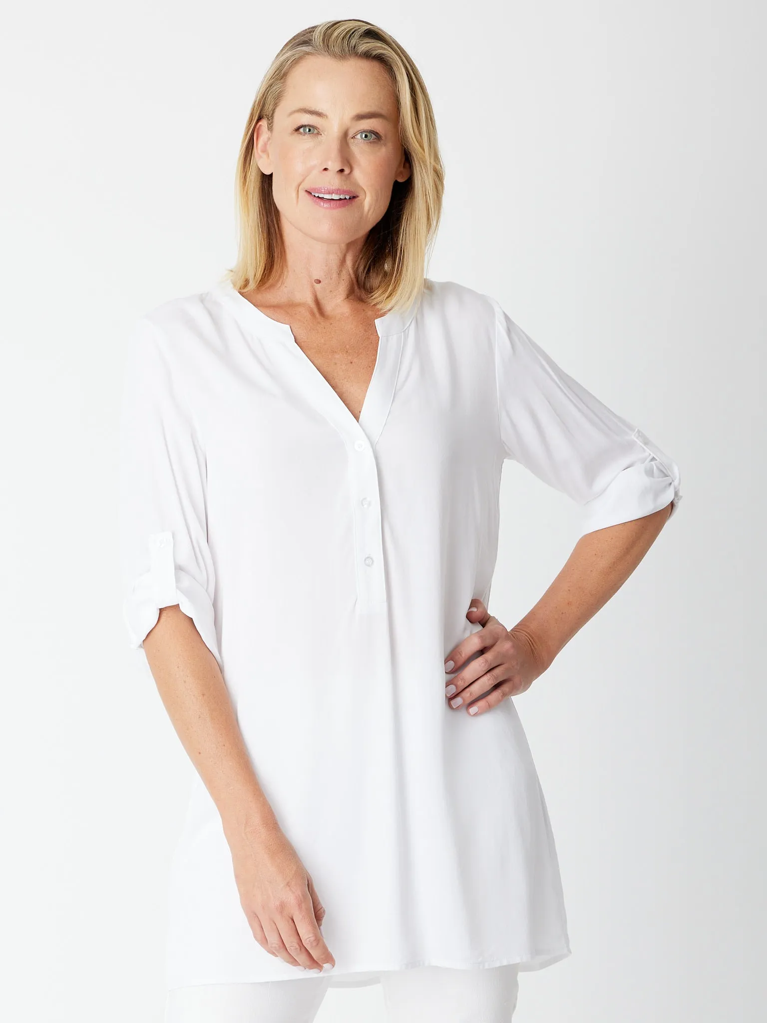 Pebbles Core Long Line Shirt - 30530 White