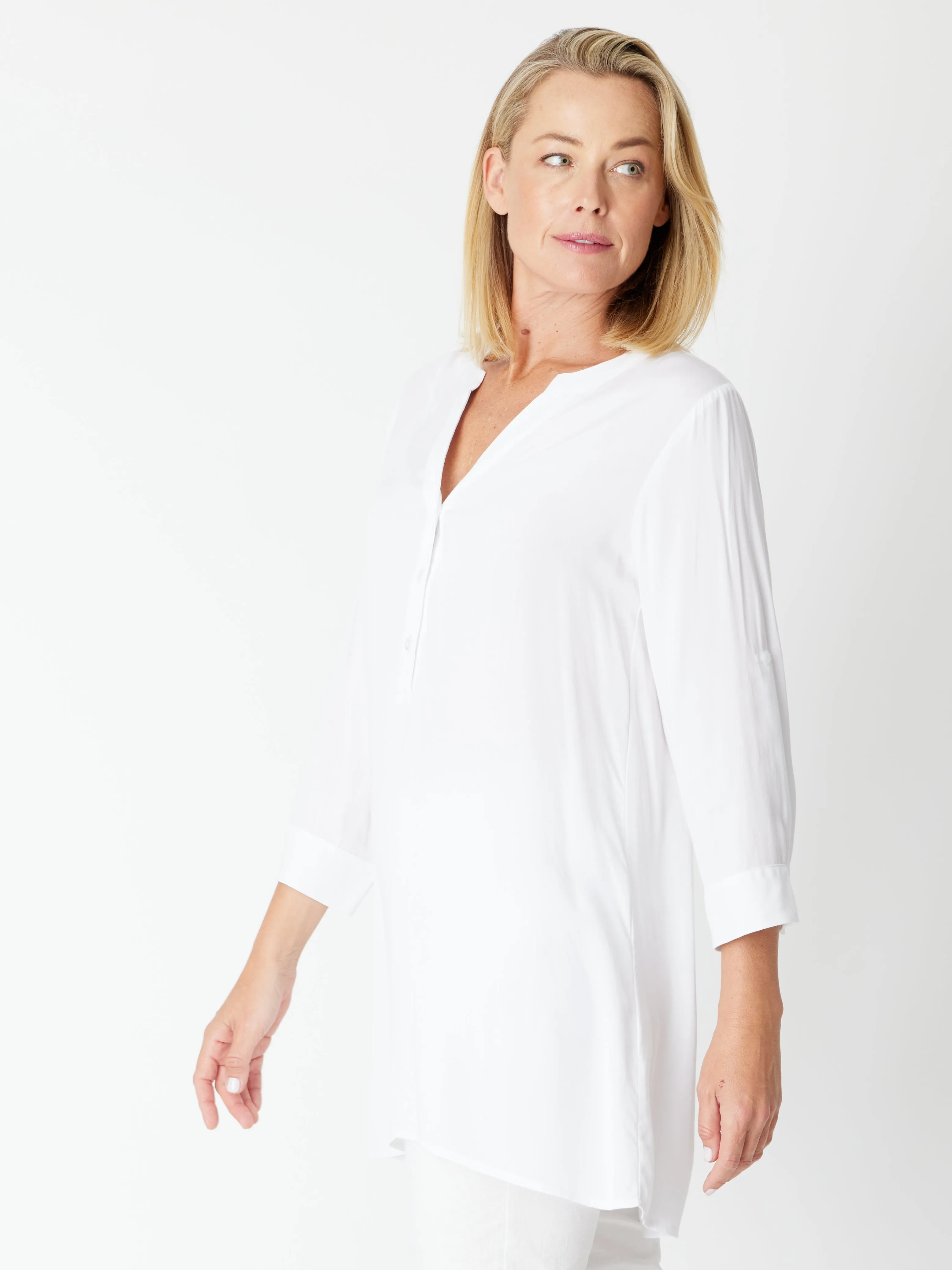 Pebbles Core Long Line Shirt - 30530 White