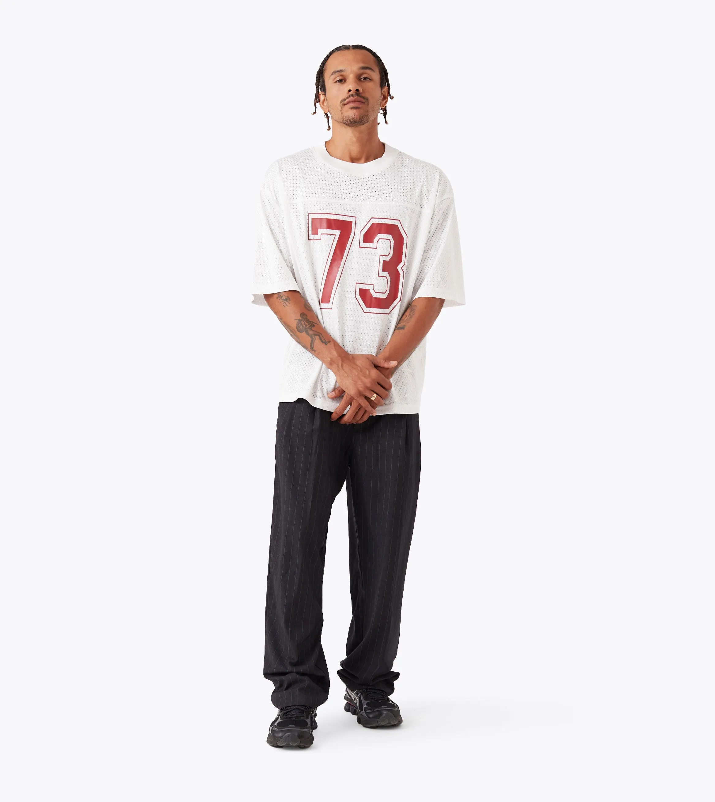 Pinstripe Flow Pant Black