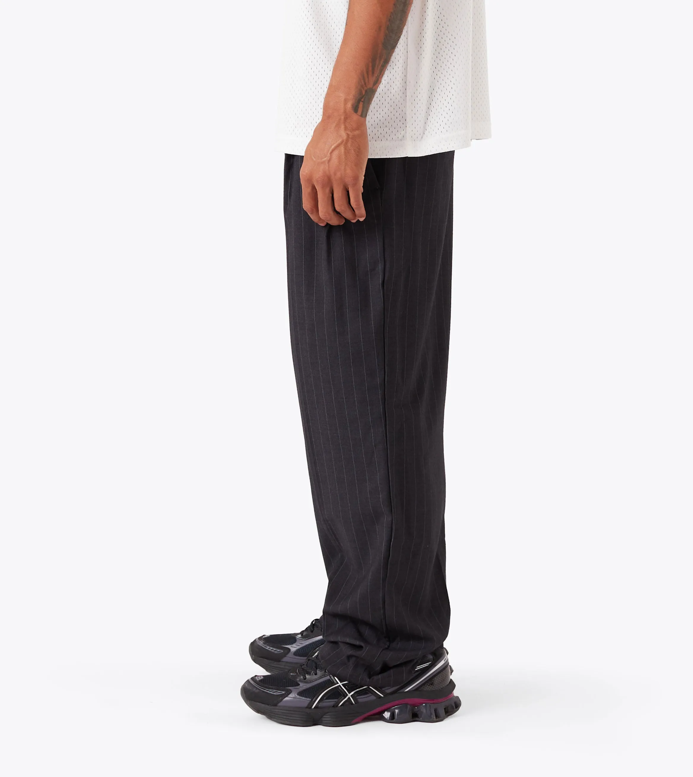 Pinstripe Flow Pant Black