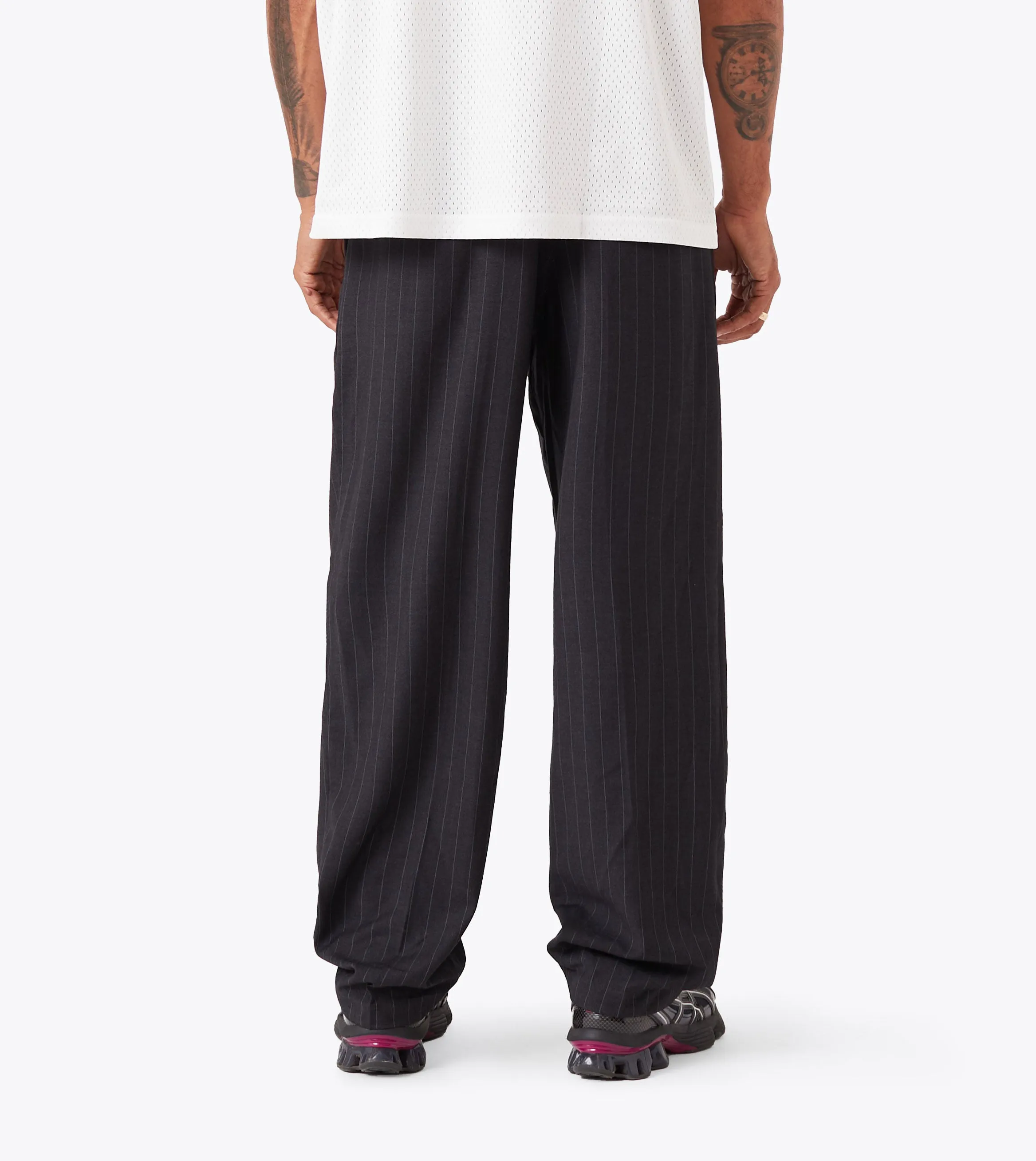 Pinstripe Flow Pant Black