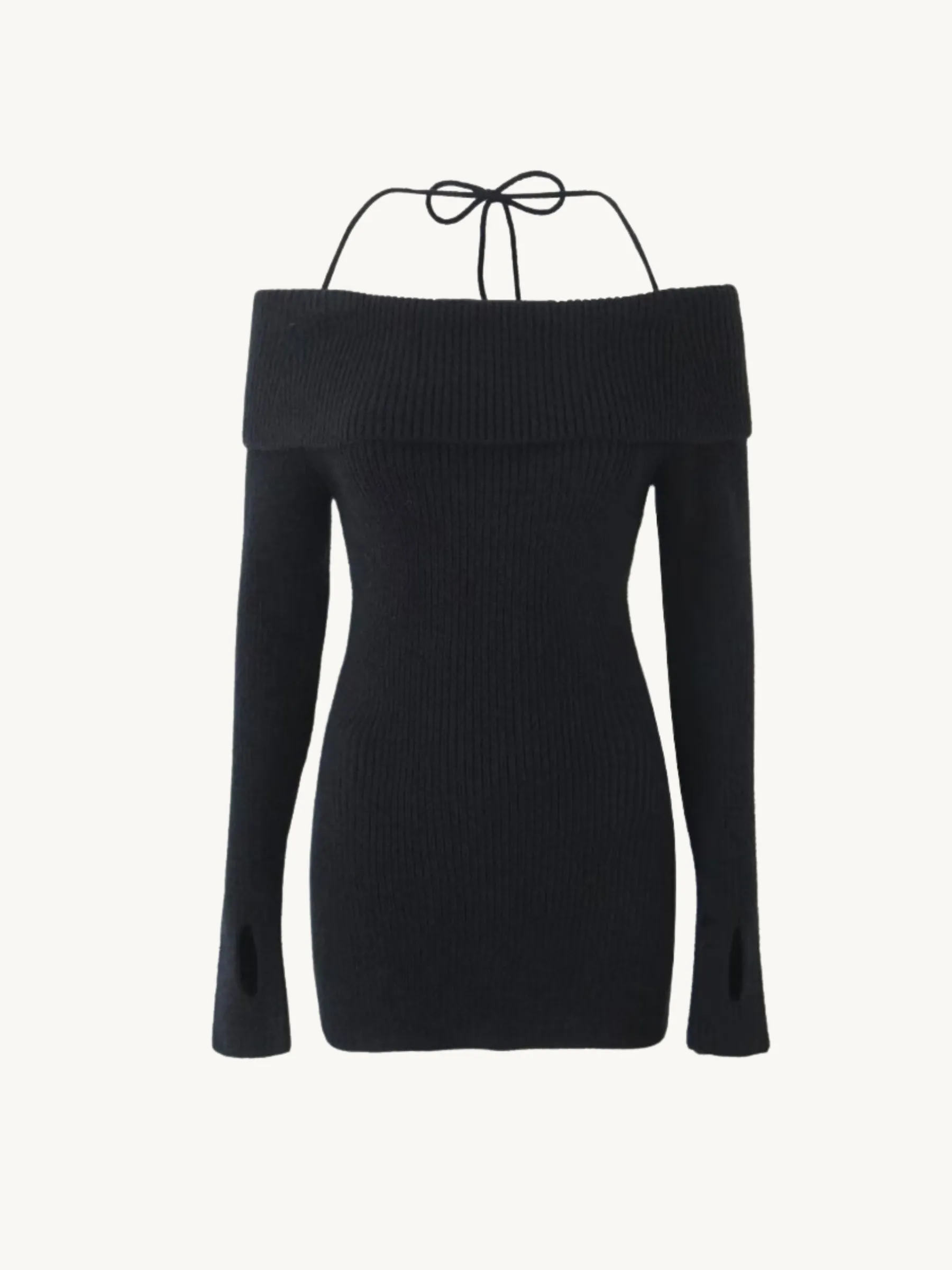 Samar Off Shoulder Knit Mini Dress