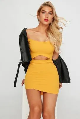 Scuba Crepe Stretch Jersey Knit Dress fabric 58&quot; fashion mustard B2 #85[4][8739]