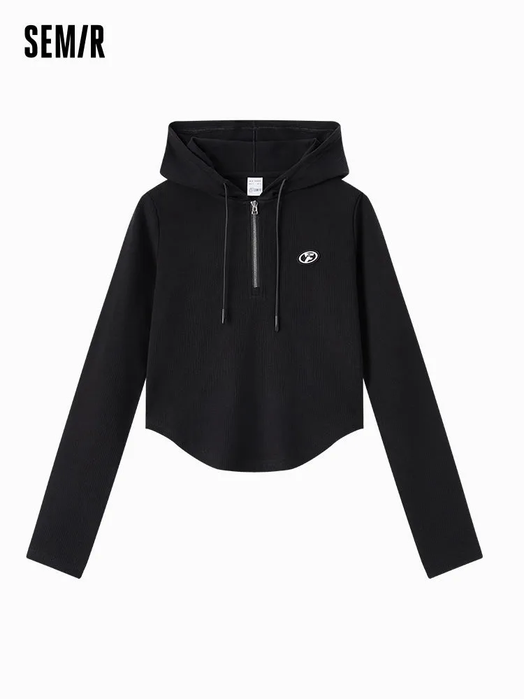 Semir Women CASUAL Style Hooded Long Sleeve T-Shirt
