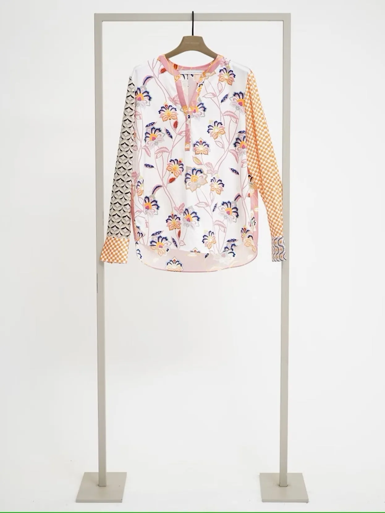 Silk Blouse in Bubblegum Multi
