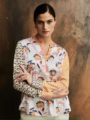 Silk Blouse in Bubblegum Multi