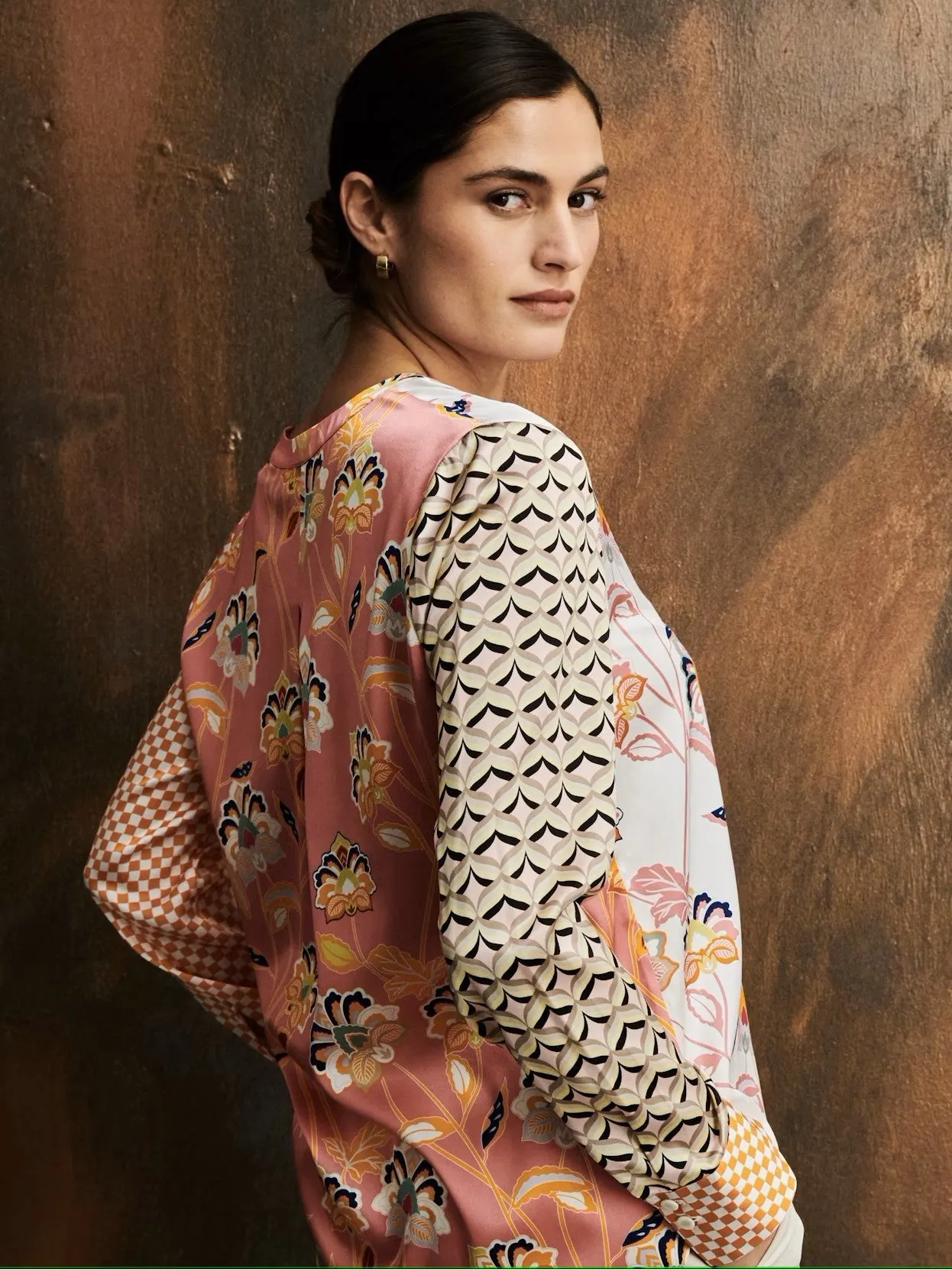 Silk Blouse in Bubblegum Multi