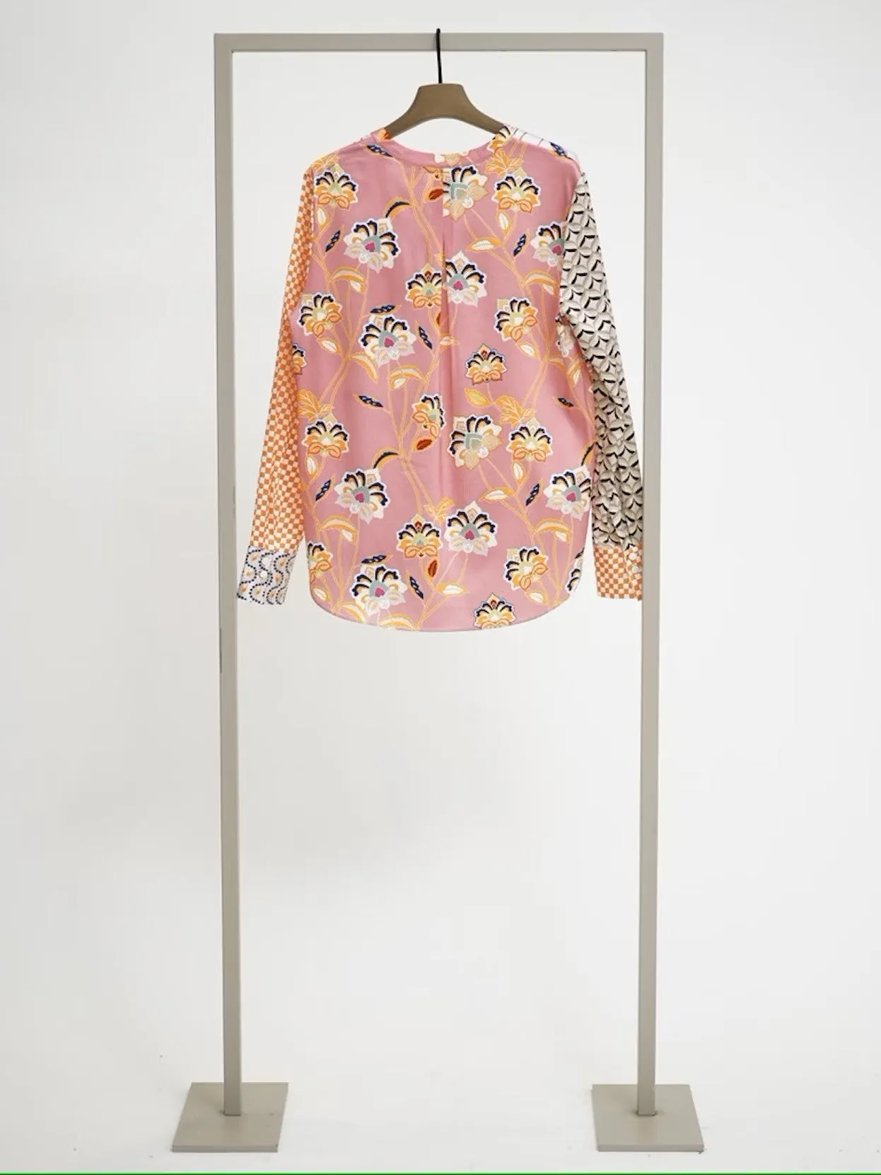 Silk Blouse in Bubblegum Multi