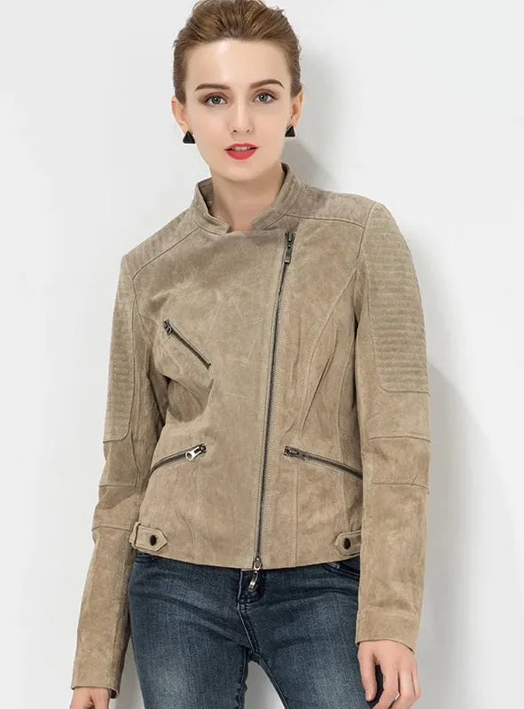 Slim Fit Genuine Leather Jacket for Women By TJS
