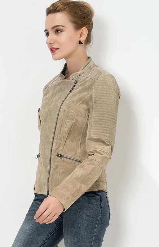 Slim Fit Genuine Leather Jacket for Women By TJS