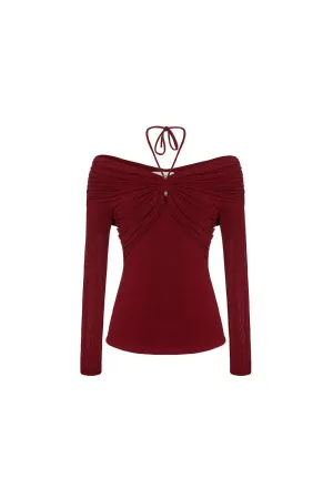 Son Bodycon Long Sleeved Knitted Fabric Top