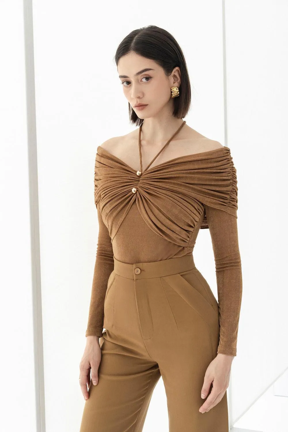 Son Bodycon Long Sleeved Knitted Fabric Top