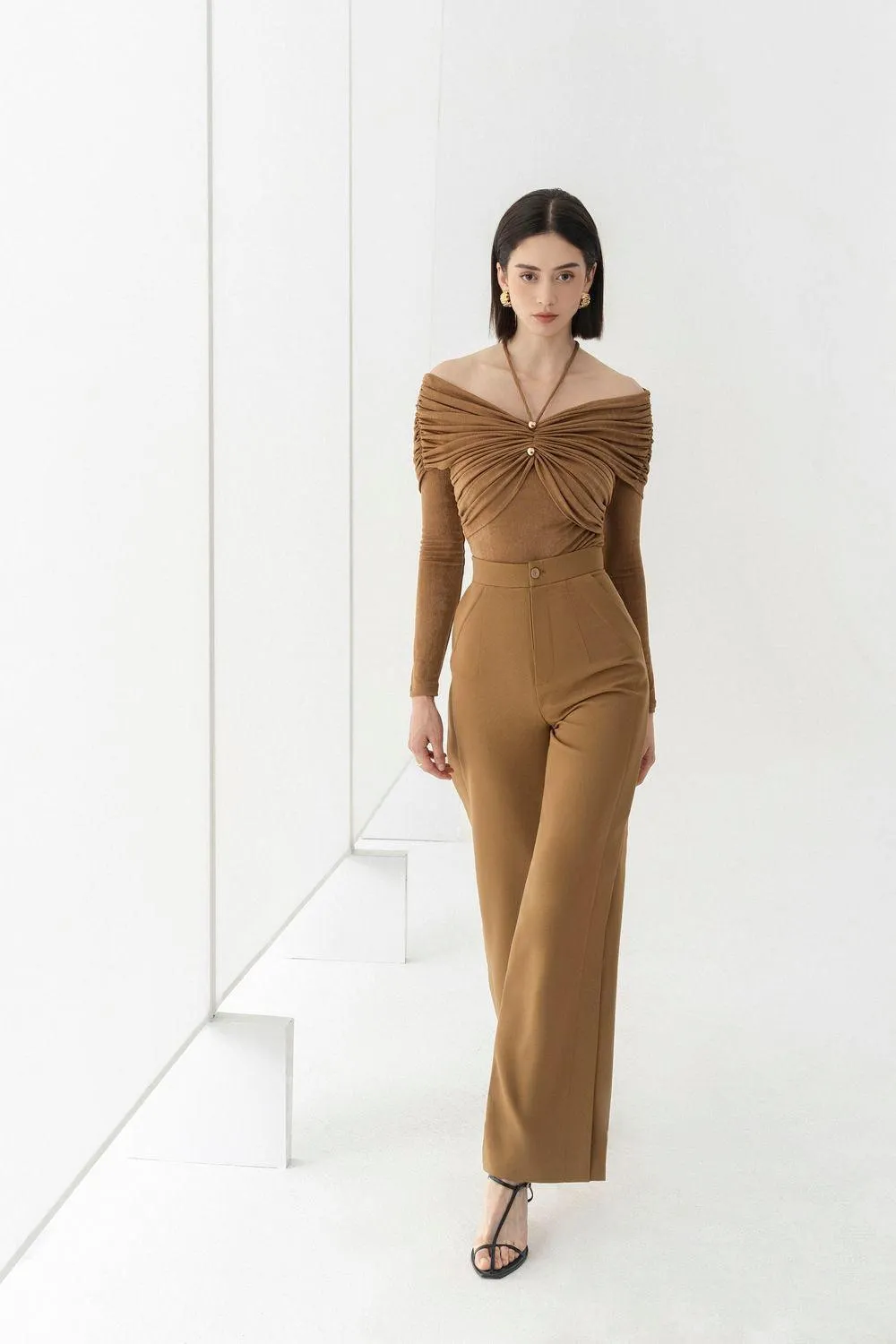Son Bodycon Long Sleeved Knitted Fabric Top