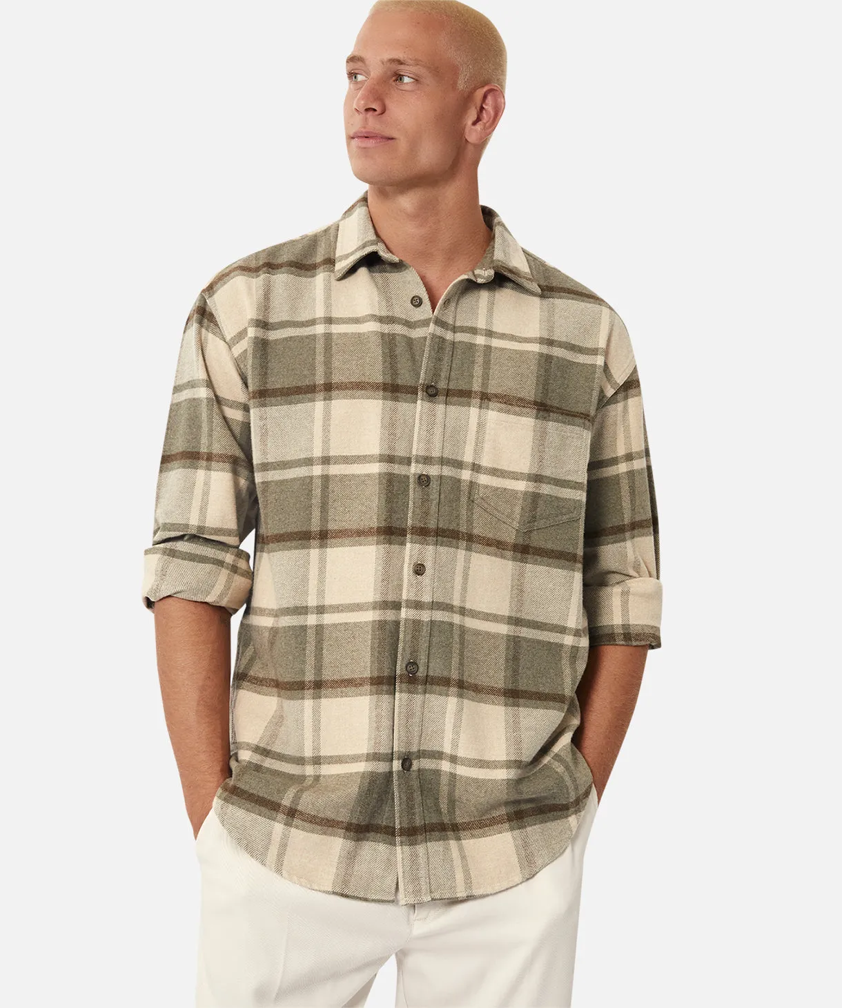 The Dakota Ls Shirt - Stone/Sage