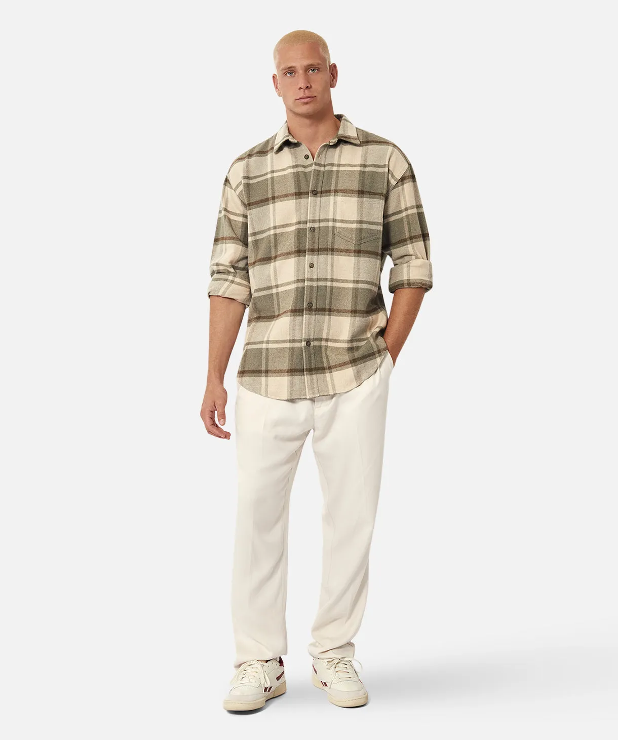 The Dakota Ls Shirt - Stone/Sage
