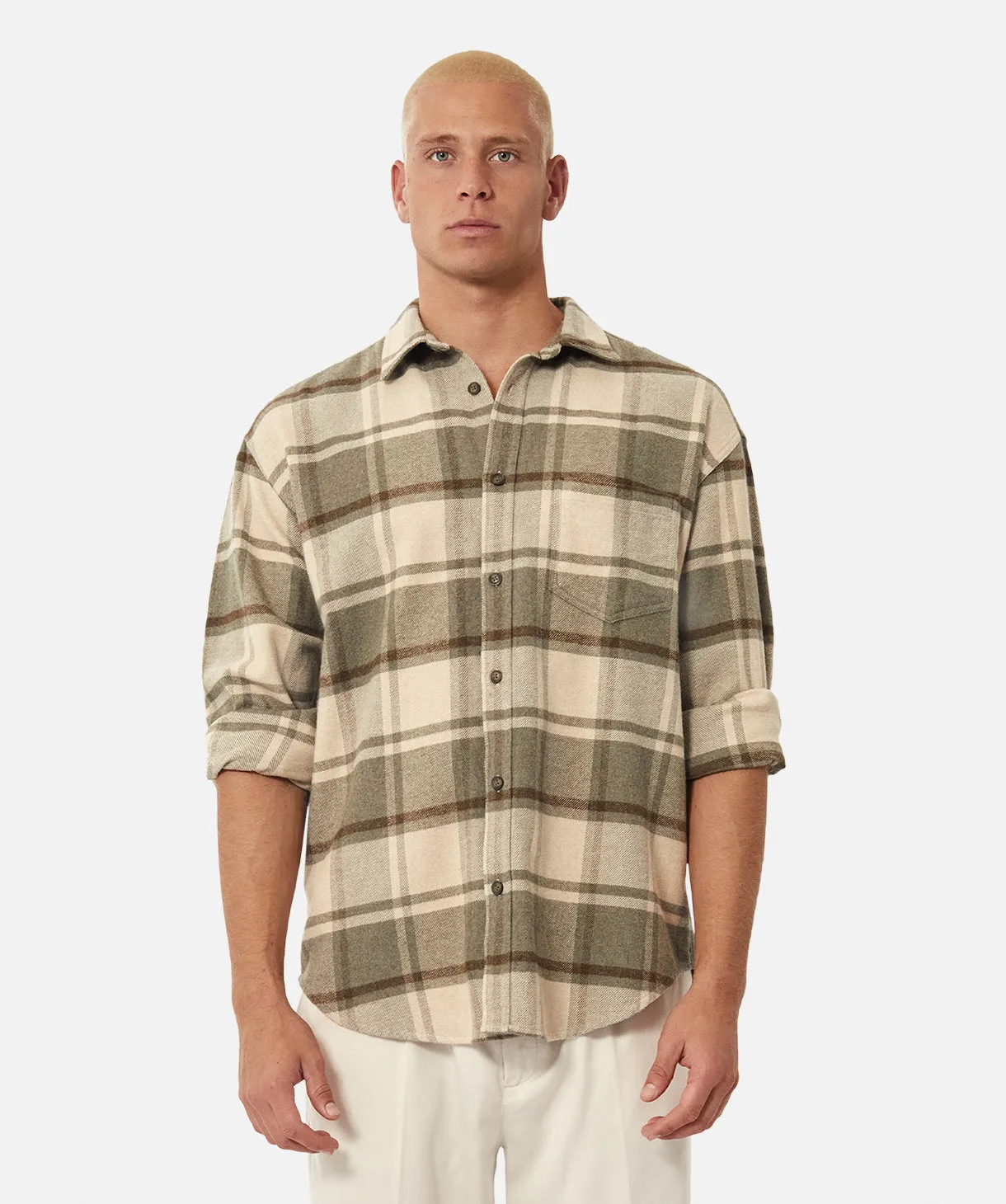 The Dakota Ls Shirt - Stone/Sage
