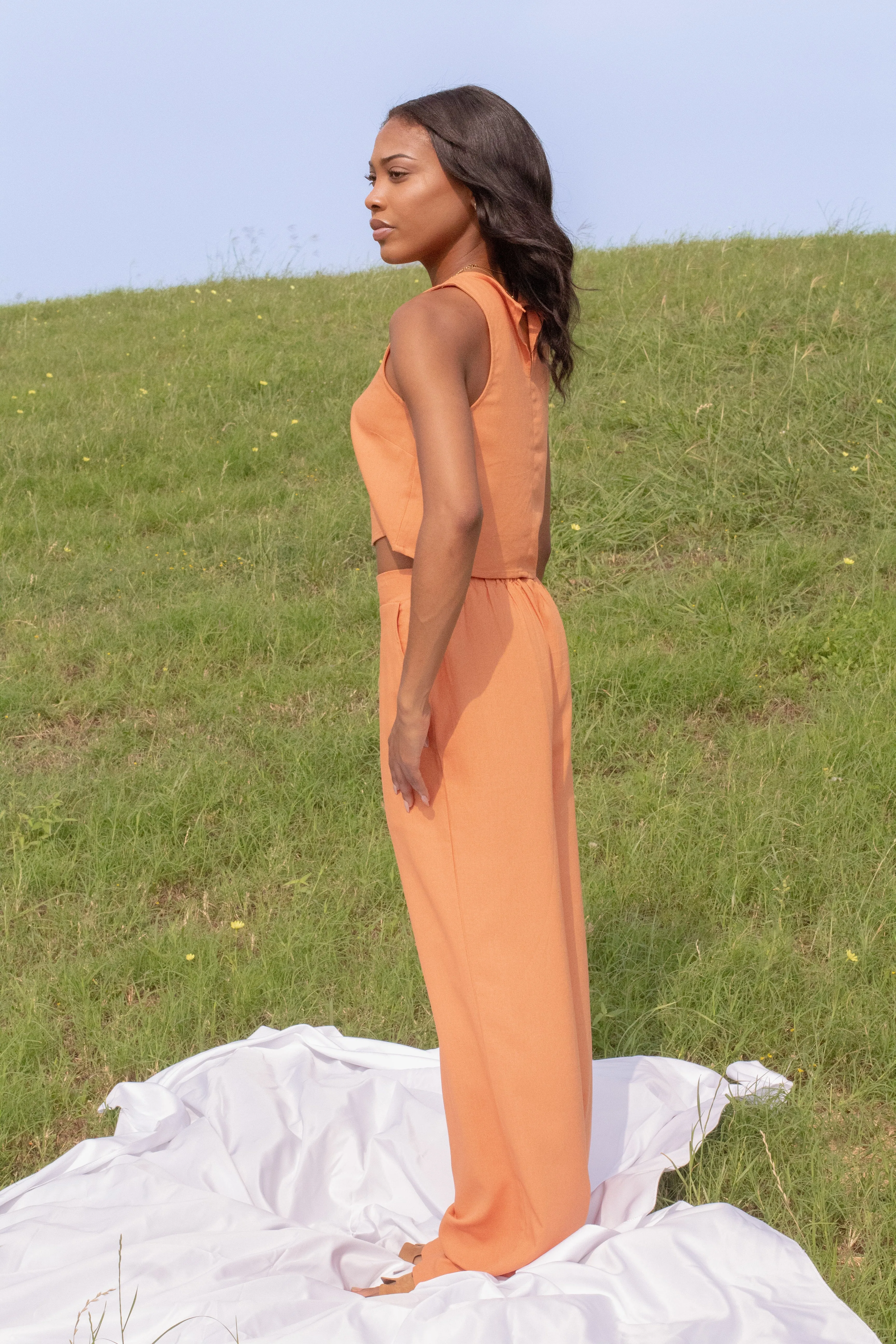 The Linen Pant (Rust Orange)