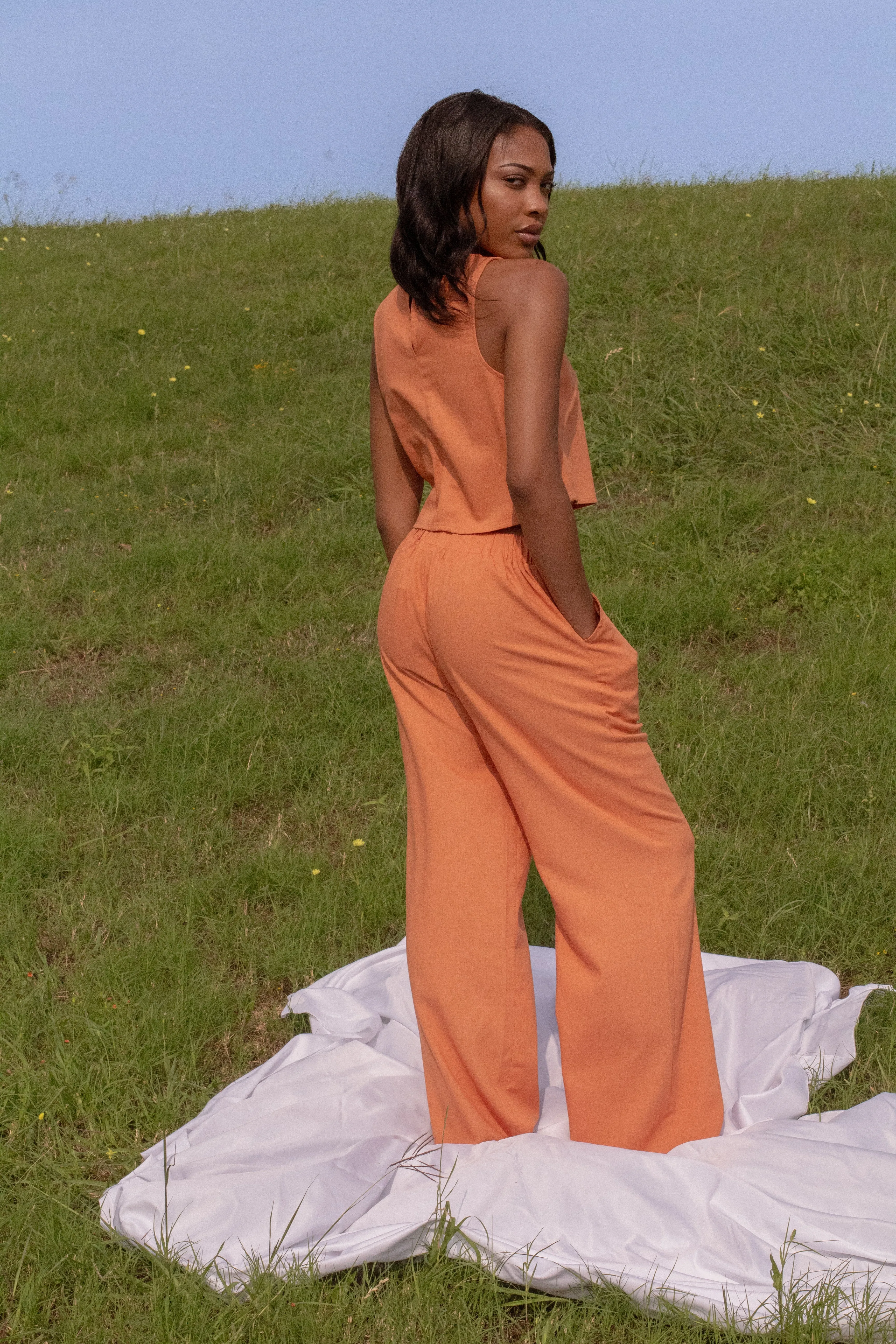 The Linen Pant (Rust Orange)