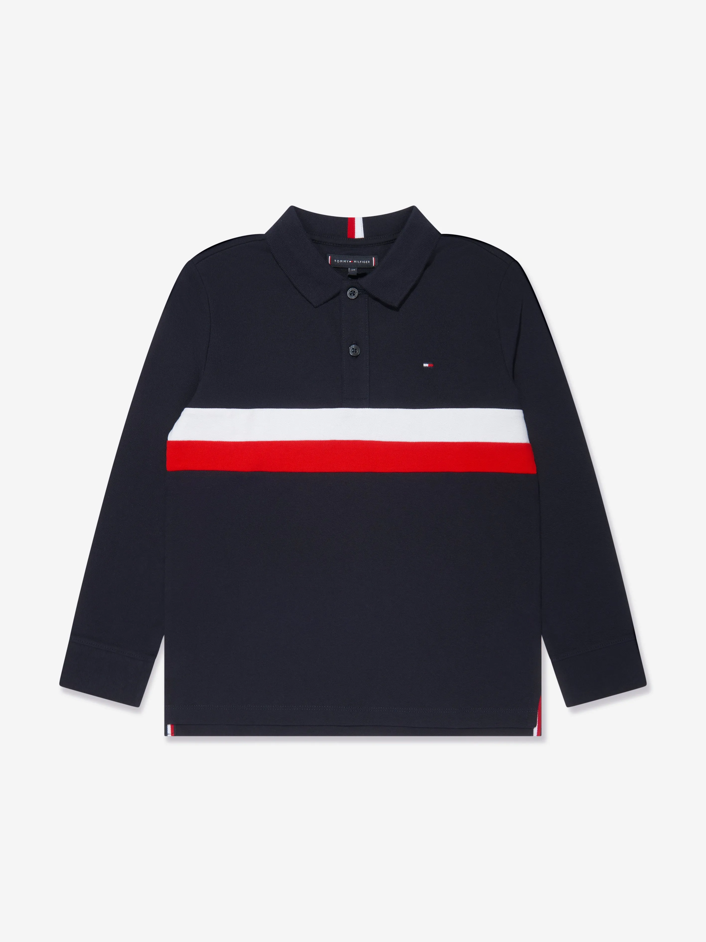 Tommy Hilfiger Boys Corporate Colourblock Polo Shirt in Navy